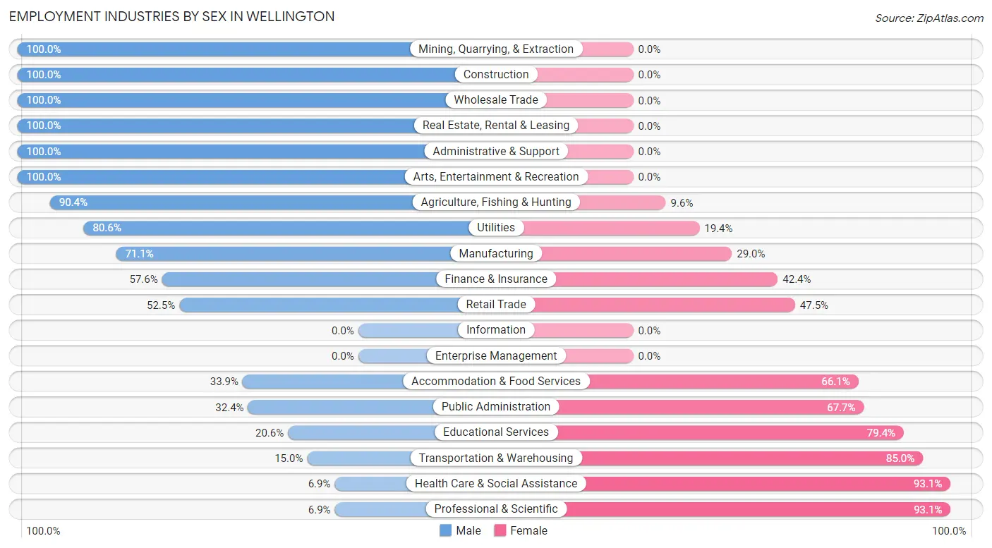 Employment Industries by Sex in Wellington