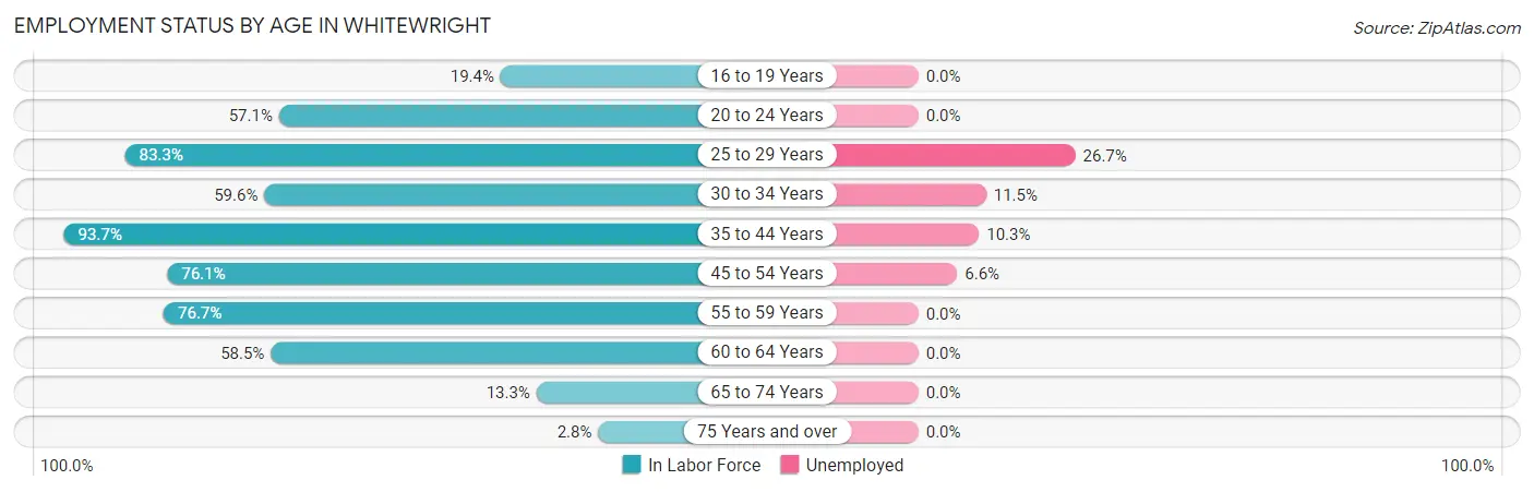 Employment Status by Age in Whitewright