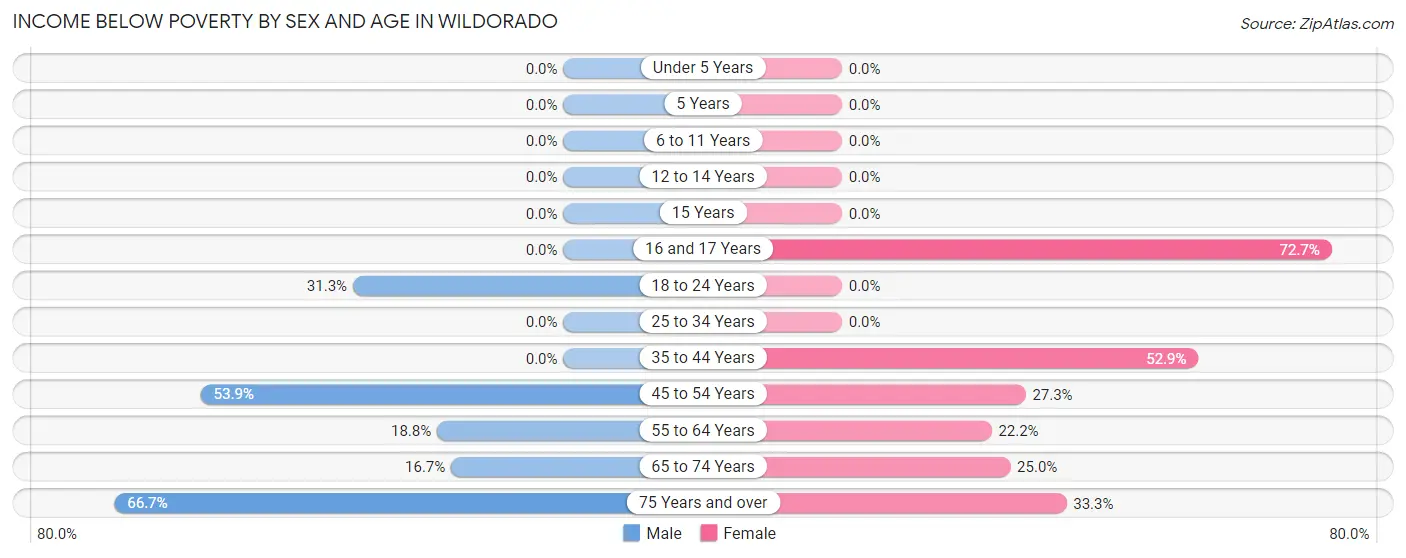 Income Below Poverty by Sex and Age in Wildorado