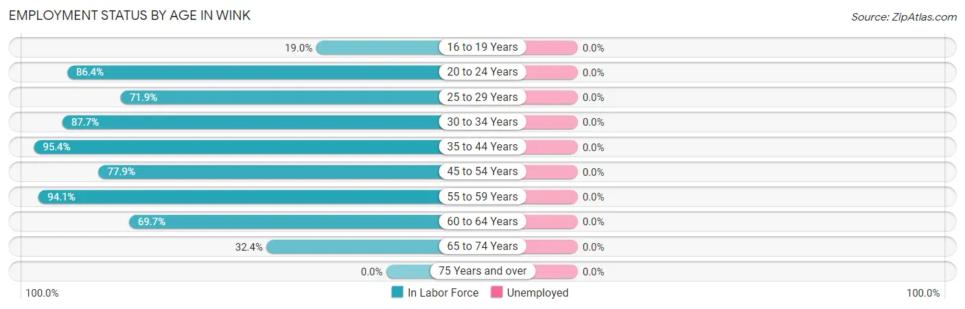 Employment Status by Age in Wink