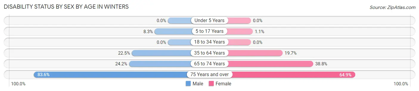 Disability Status by Sex by Age in Winters