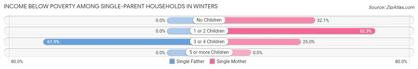 Income Below Poverty Among Single-Parent Households in Winters