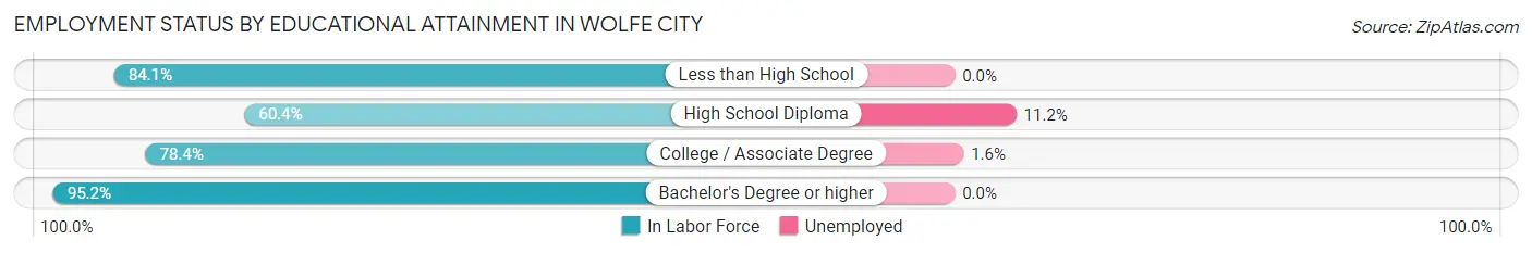 Employment Status by Educational Attainment in Wolfe City