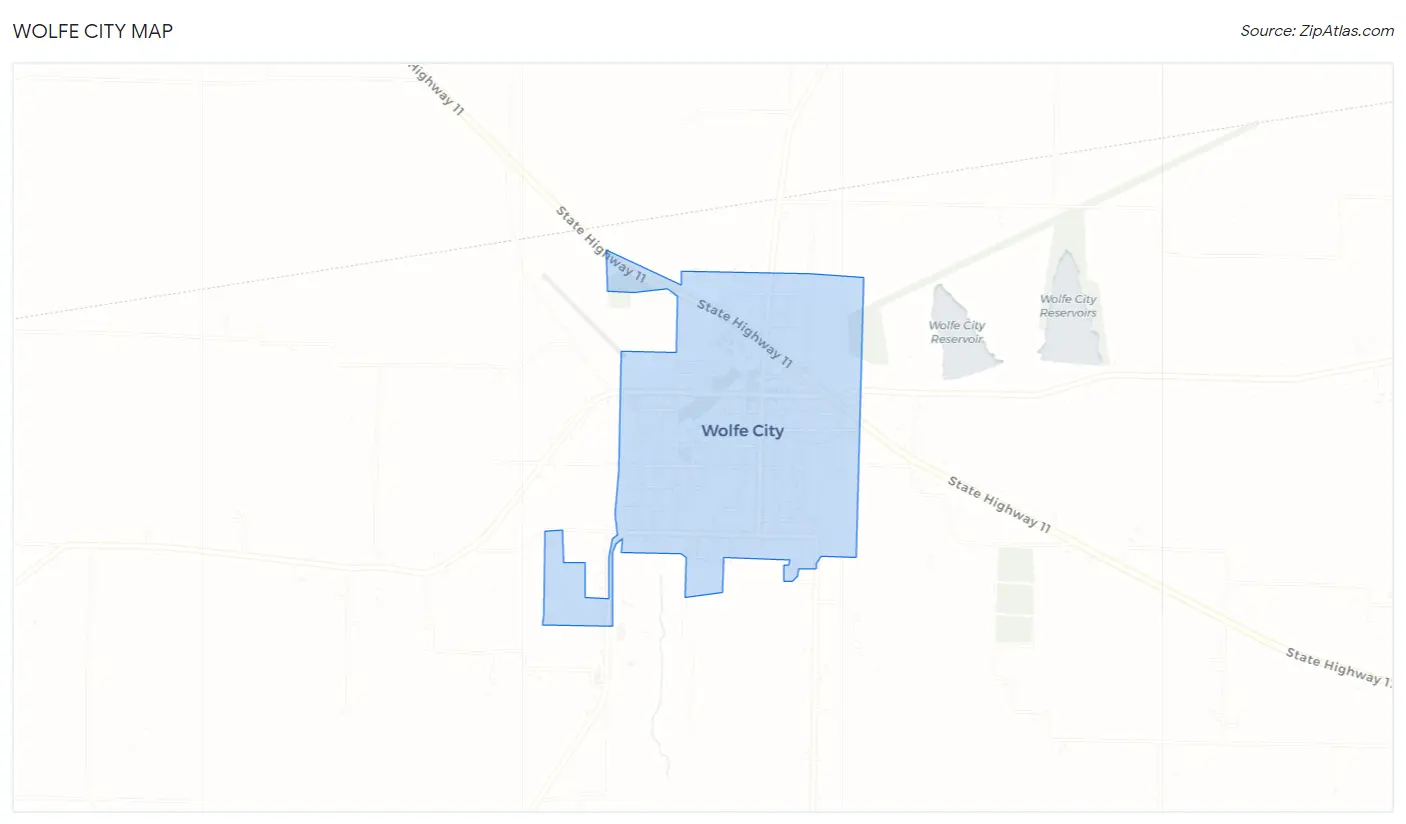 Wolfe City Map