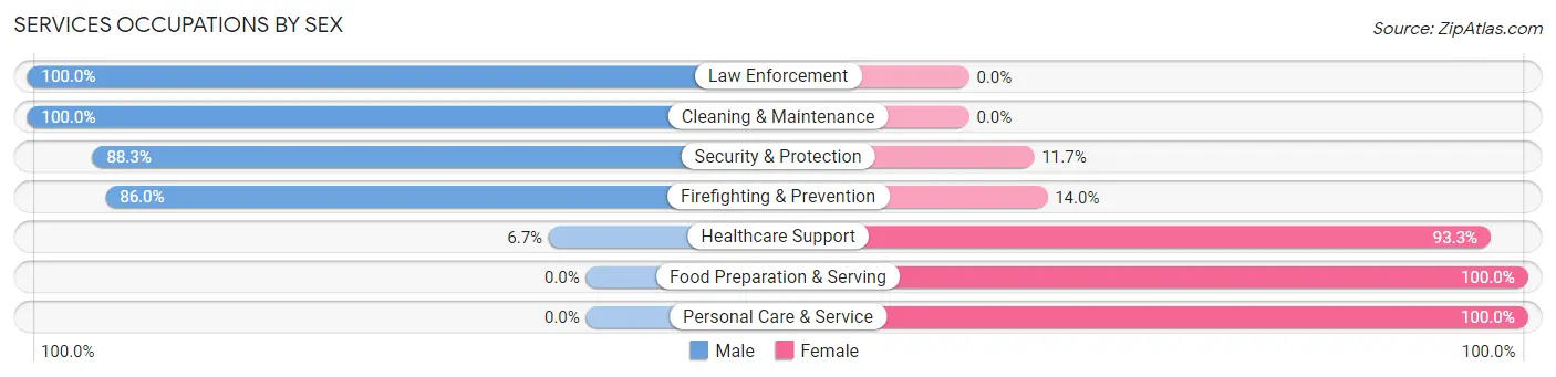 Services Occupations by Sex in Wolfe City