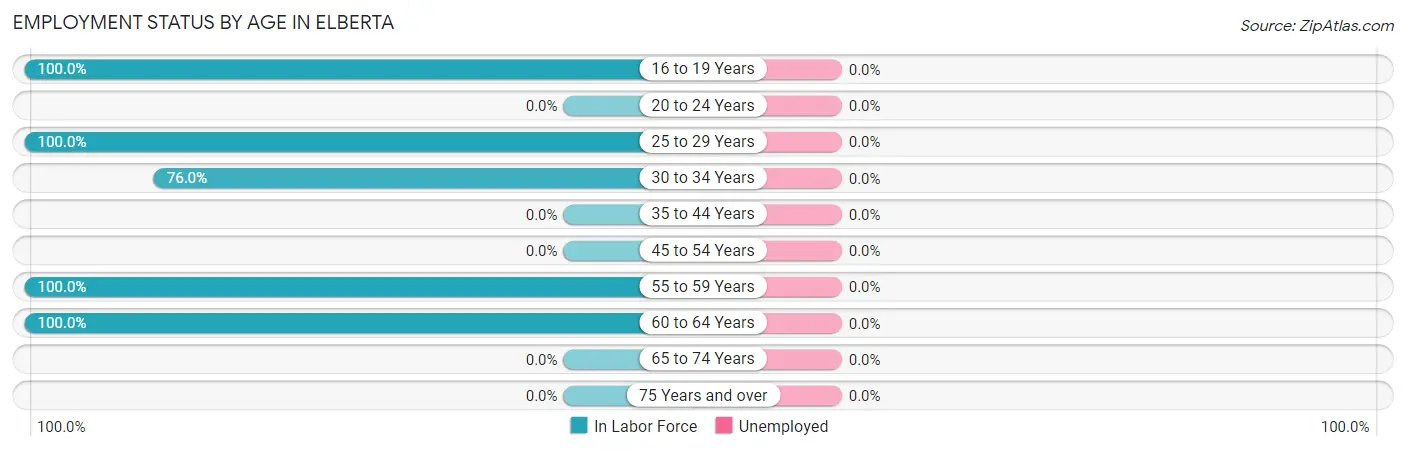 Employment Status by Age in Elberta