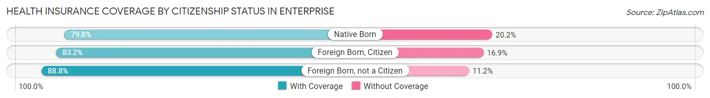 Health Insurance Coverage by Citizenship Status in Enterprise