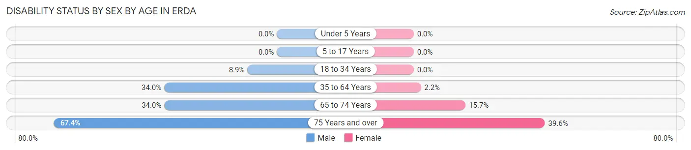 Disability Status by Sex by Age in Erda