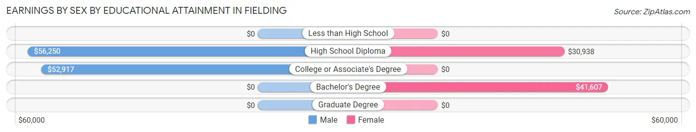 Earnings by Sex by Educational Attainment in Fielding