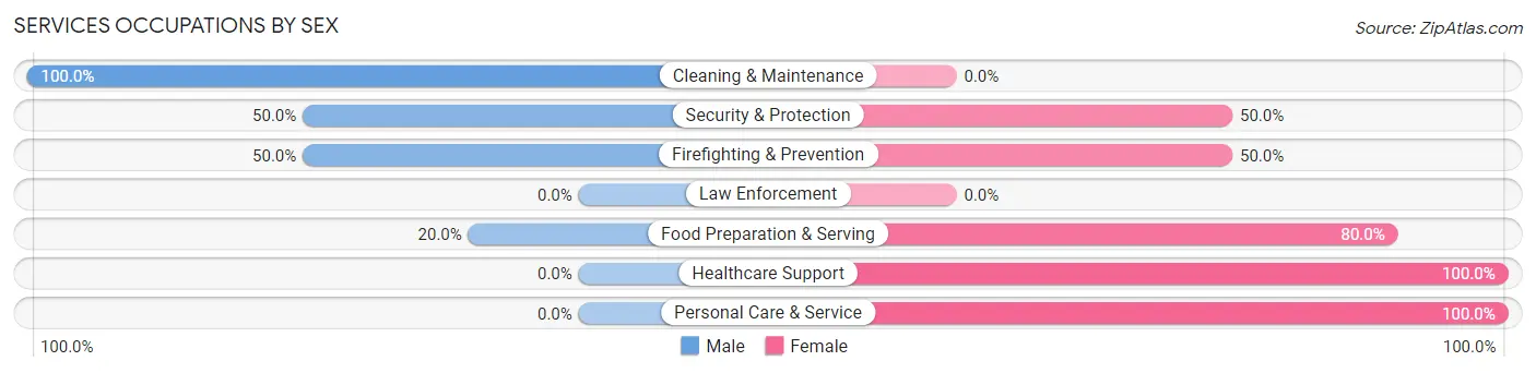 Services Occupations by Sex in Fielding