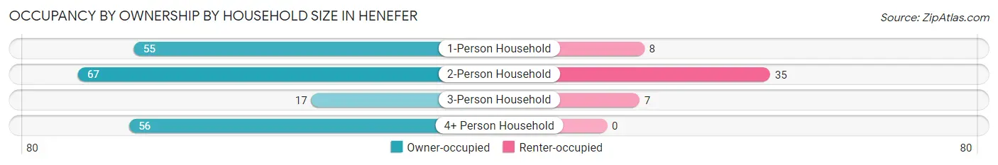 Occupancy by Ownership by Household Size in Henefer