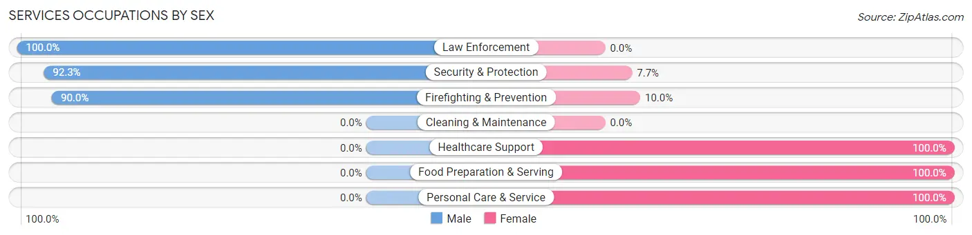 Services Occupations by Sex in Howell