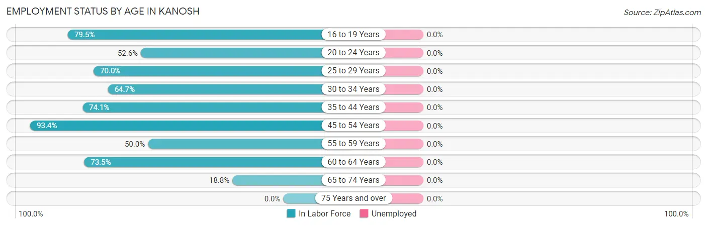 Employment Status by Age in Kanosh