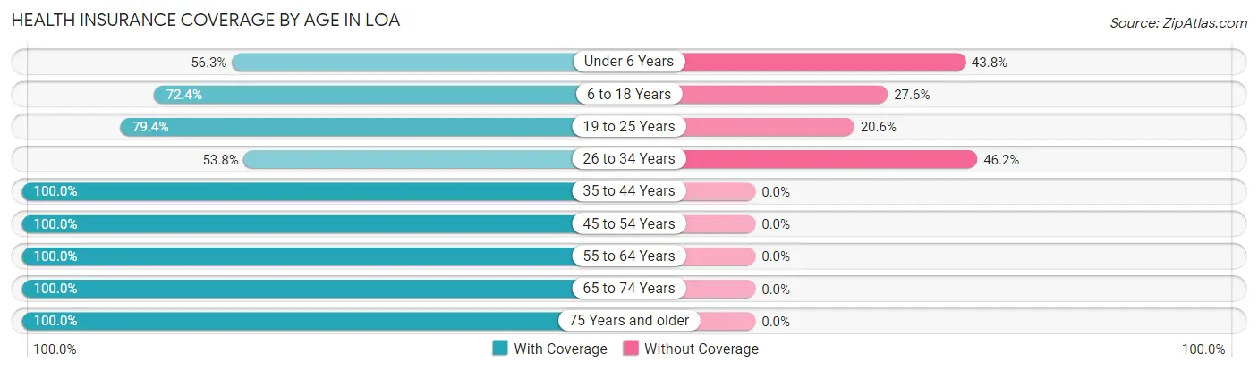 Health Insurance Coverage by Age in Loa