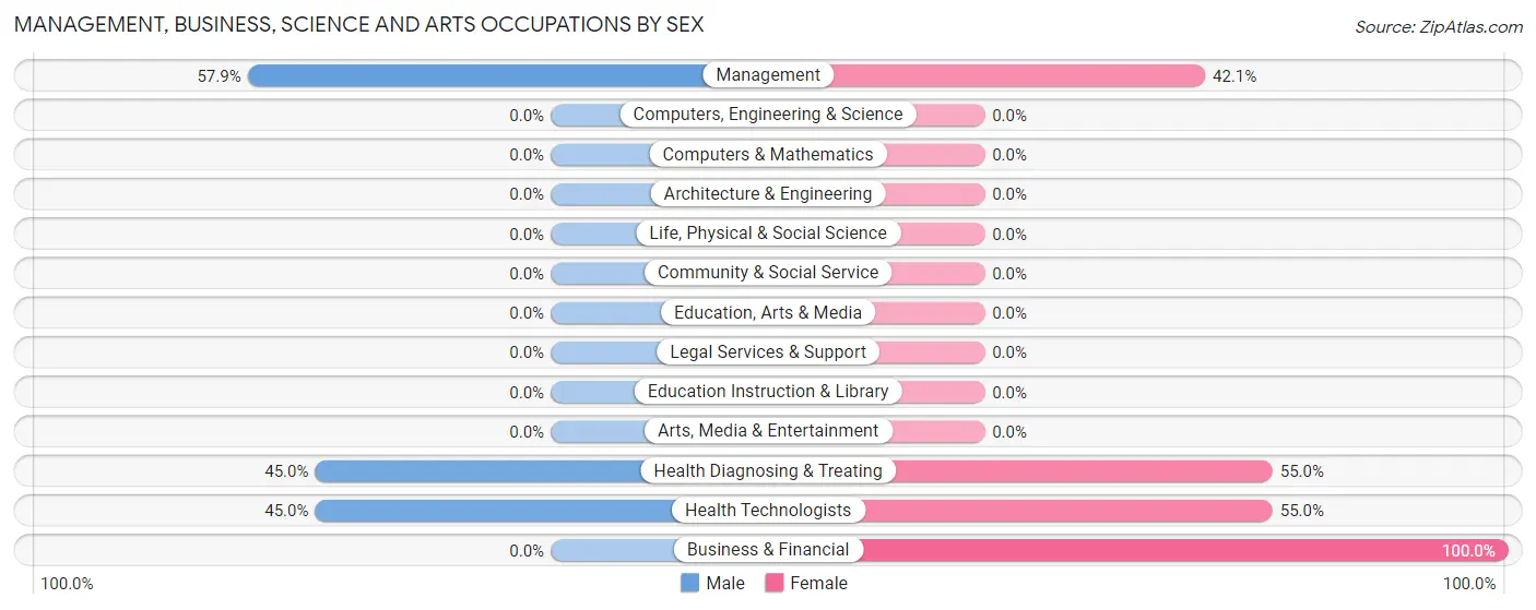 Management, Business, Science and Arts Occupations by Sex in Loa
