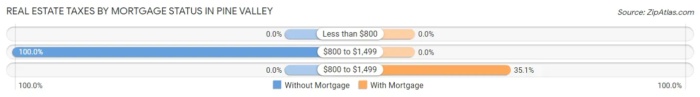 Real Estate Taxes by Mortgage Status in Pine Valley