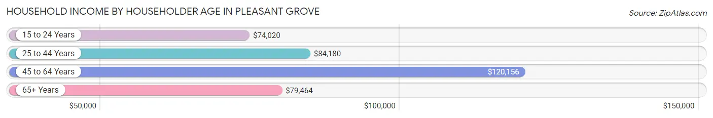 Household Income by Householder Age in Pleasant Grove