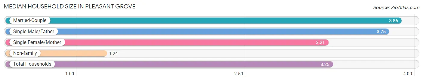 Median Household Size in Pleasant Grove