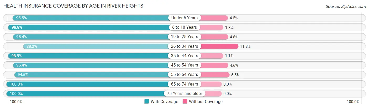 Health Insurance Coverage by Age in River Heights