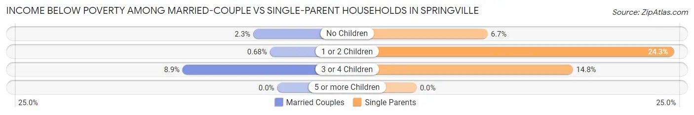 Income Below Poverty Among Married-Couple vs Single-Parent Households in Springville