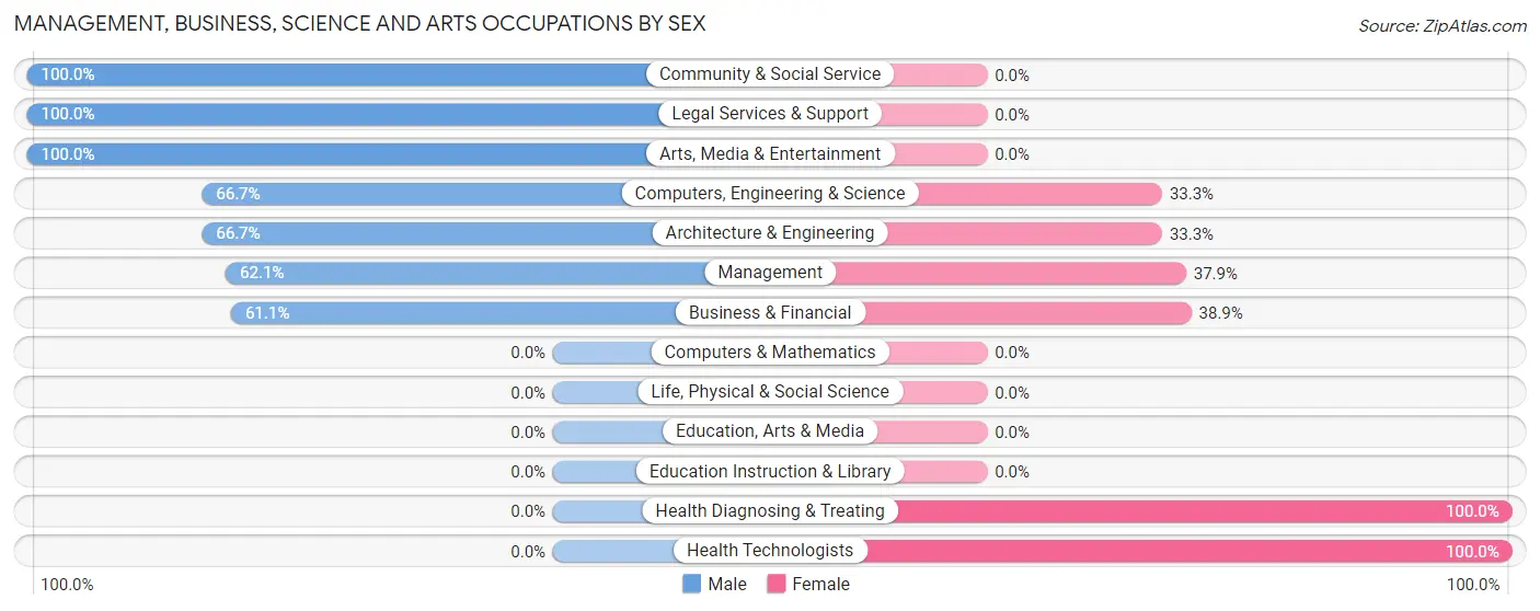 Management, Business, Science and Arts Occupations by Sex in Thatcher