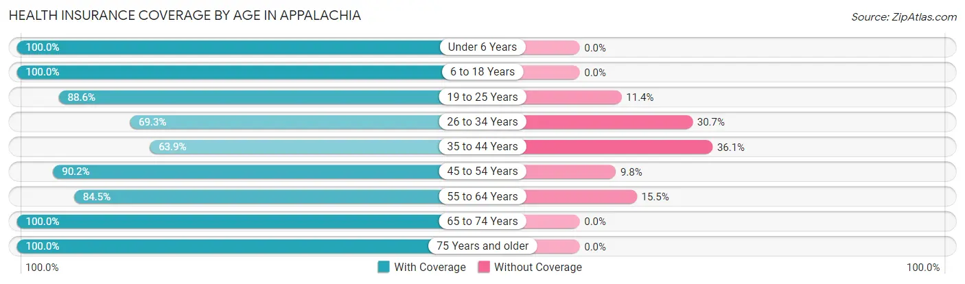 Health Insurance Coverage by Age in Appalachia