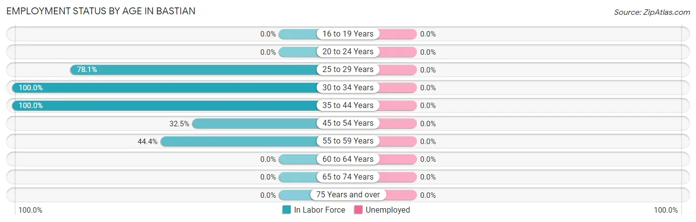 Employment Status by Age in Bastian