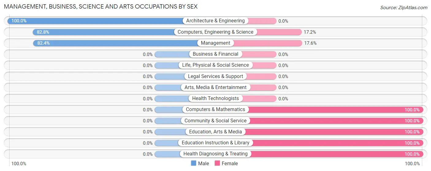 Management, Business, Science and Arts Occupations by Sex in Basye