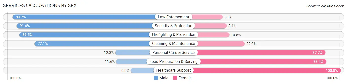 Services Occupations by Sex in Bealeton