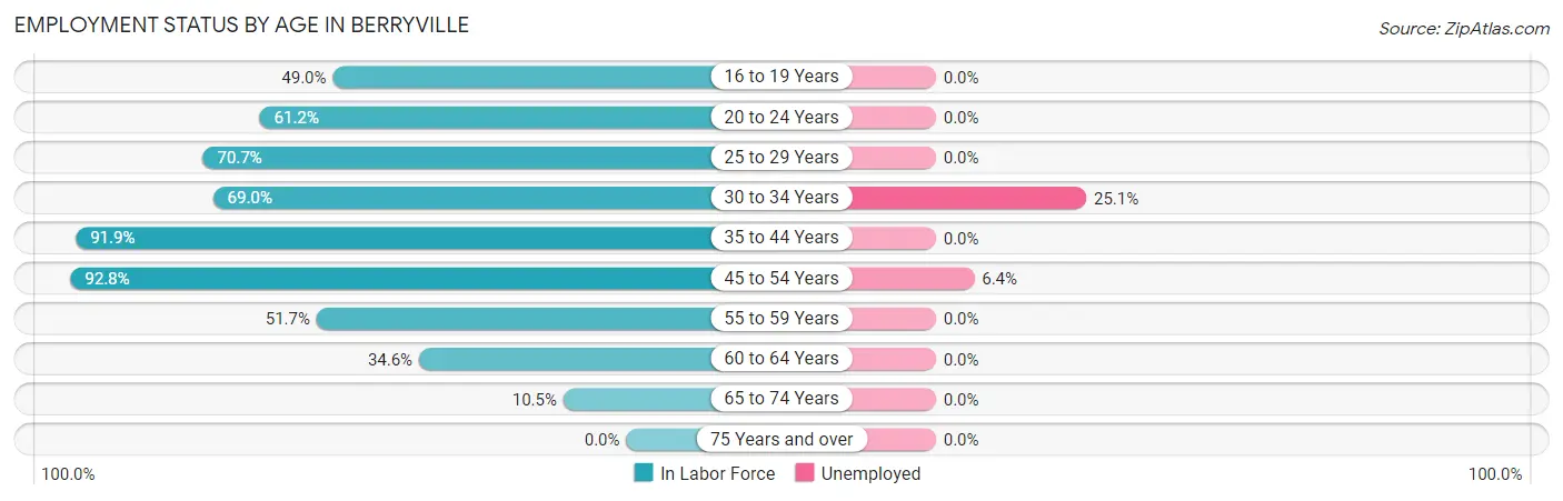 Employment Status by Age in Berryville