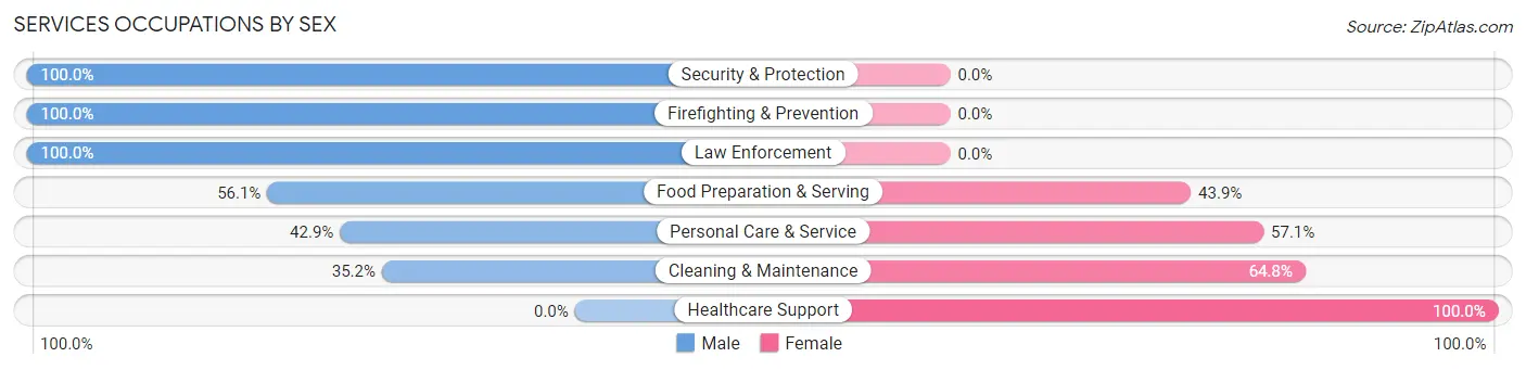 Services Occupations by Sex in Berryville