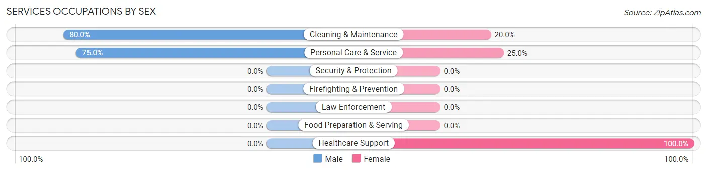Services Occupations by Sex in Boones Mill