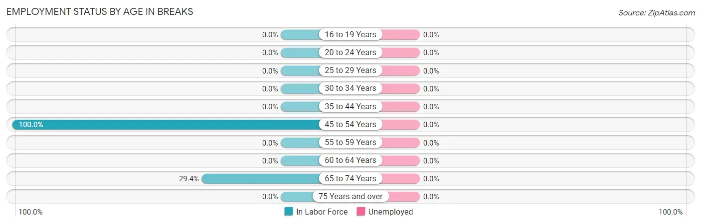 Employment Status by Age in Breaks