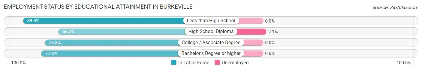 Employment Status by Educational Attainment in Burkeville