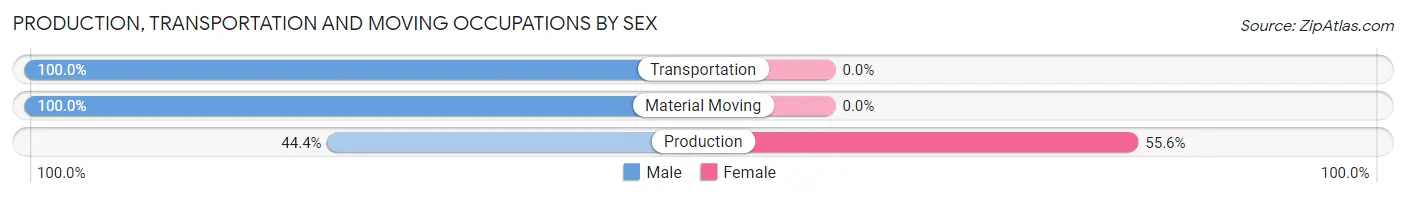 Production, Transportation and Moving Occupations by Sex in Cape Charles