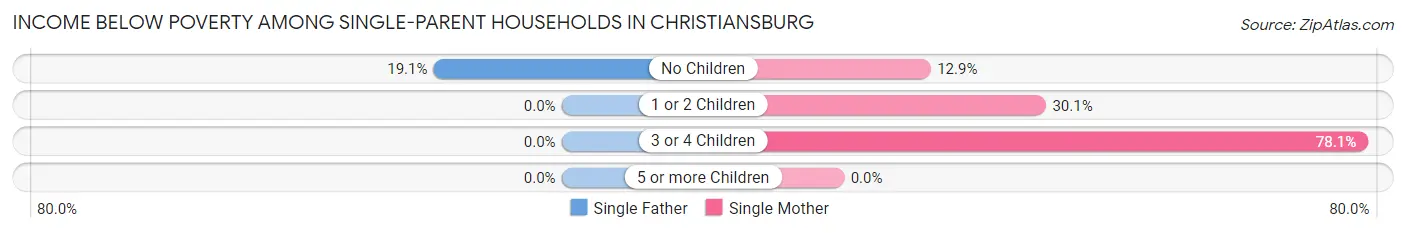 Income Below Poverty Among Single-Parent Households in Christiansburg