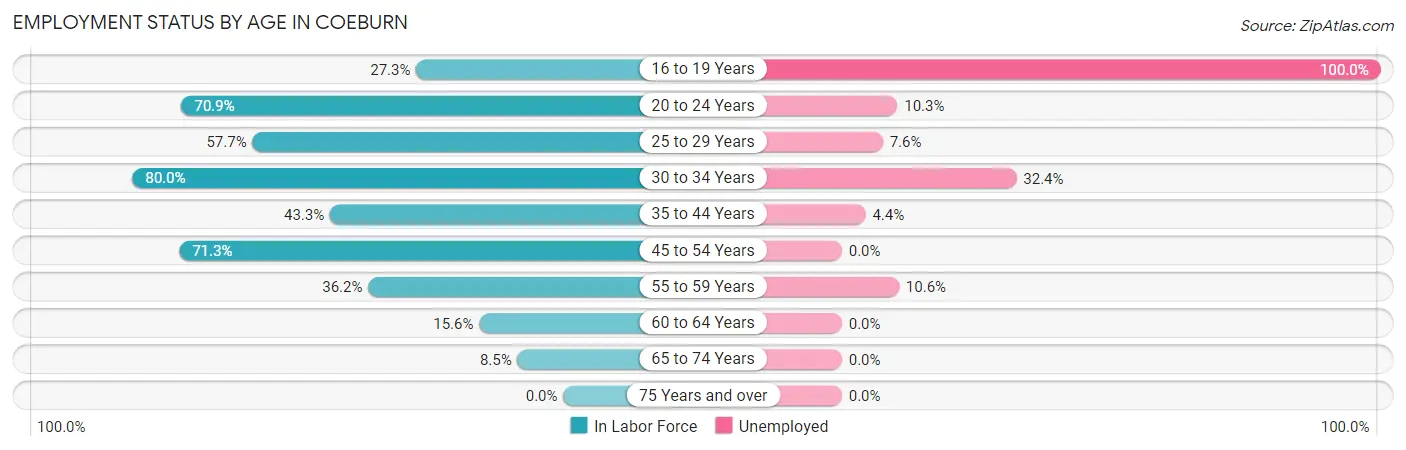 Employment Status by Age in Coeburn
