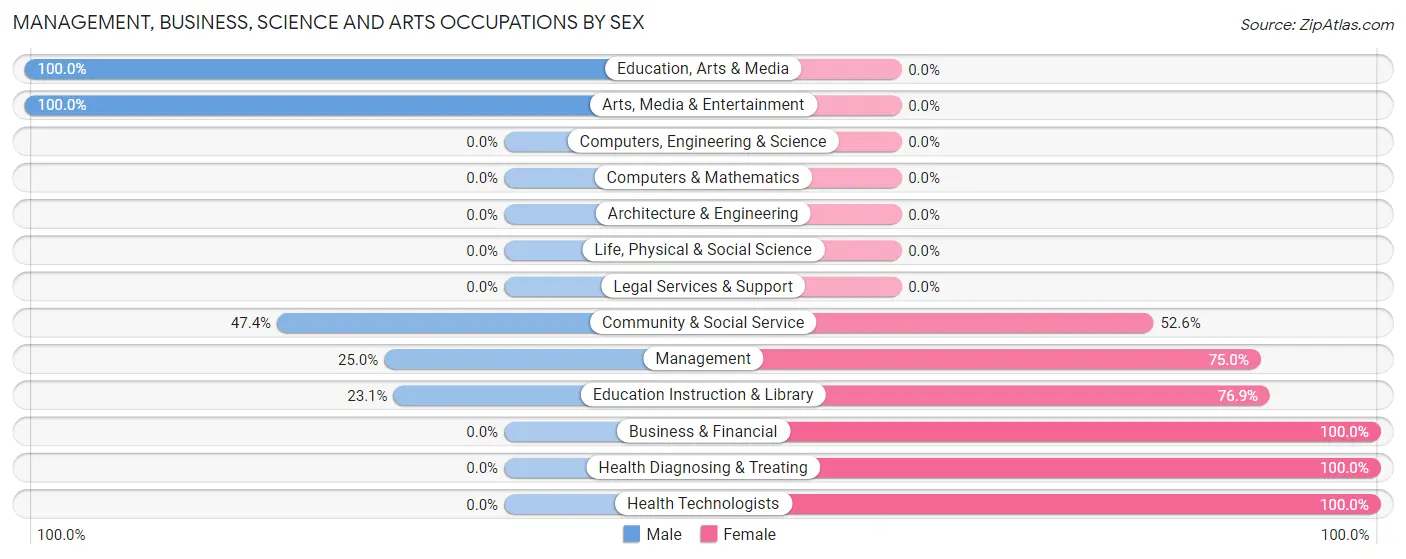 Management, Business, Science and Arts Occupations by Sex in Craigsville