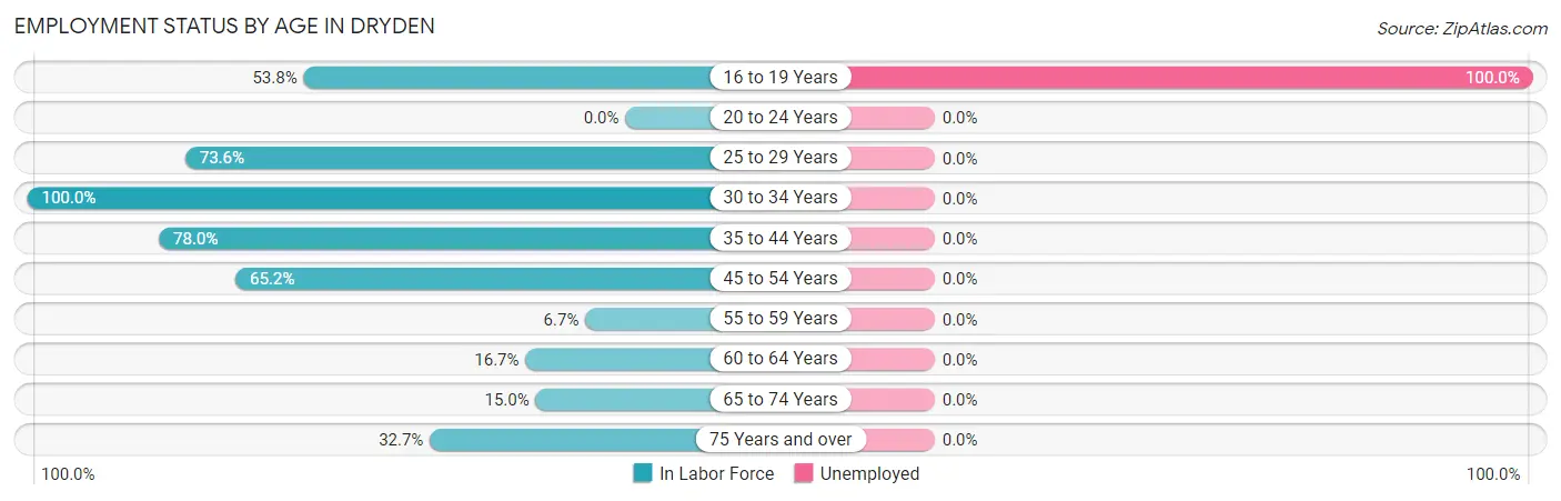 Employment Status by Age in Dryden