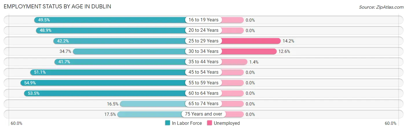 Employment Status by Age in Dublin