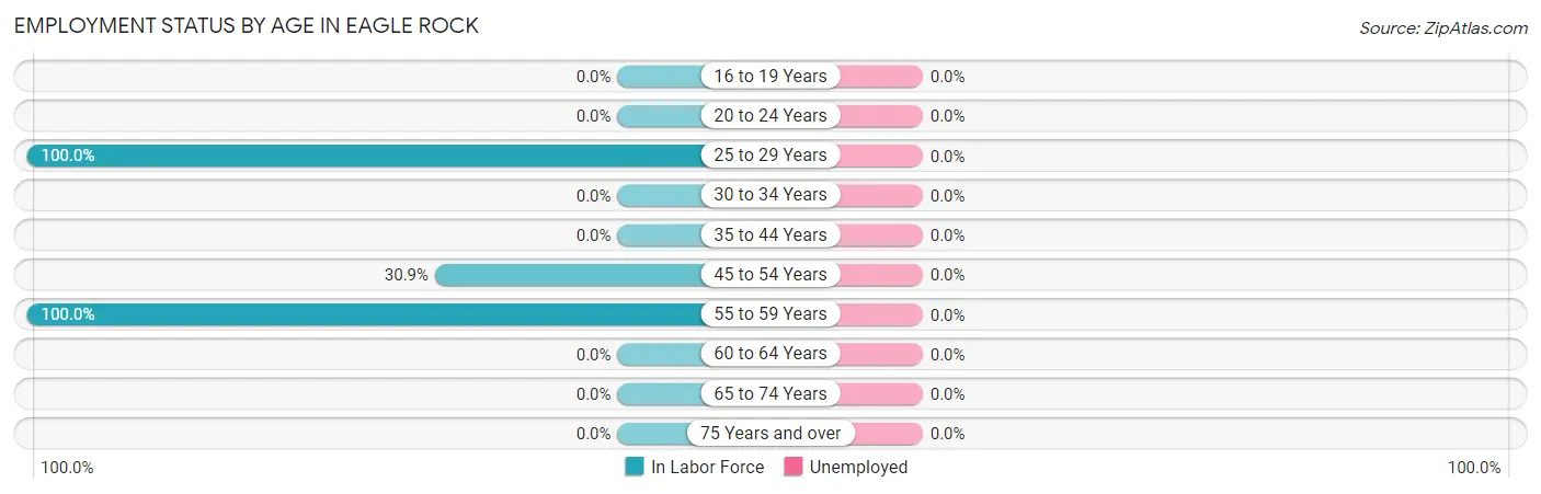 Employment Status by Age in Eagle Rock