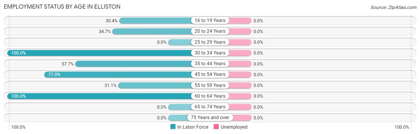 Employment Status by Age in Elliston