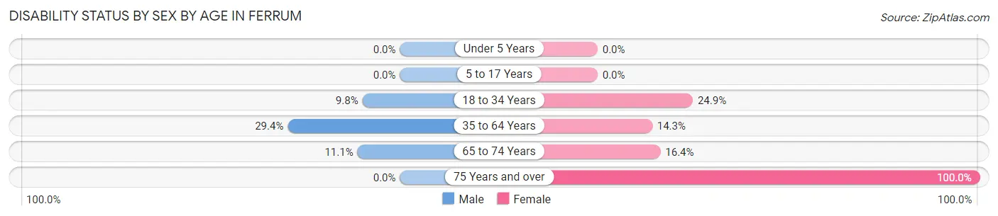 Disability Status by Sex by Age in Ferrum
