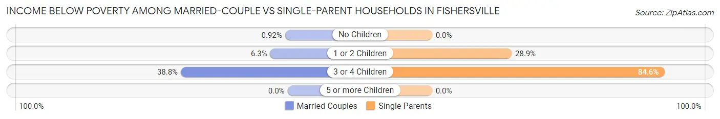 Income Below Poverty Among Married-Couple vs Single-Parent Households in Fishersville
