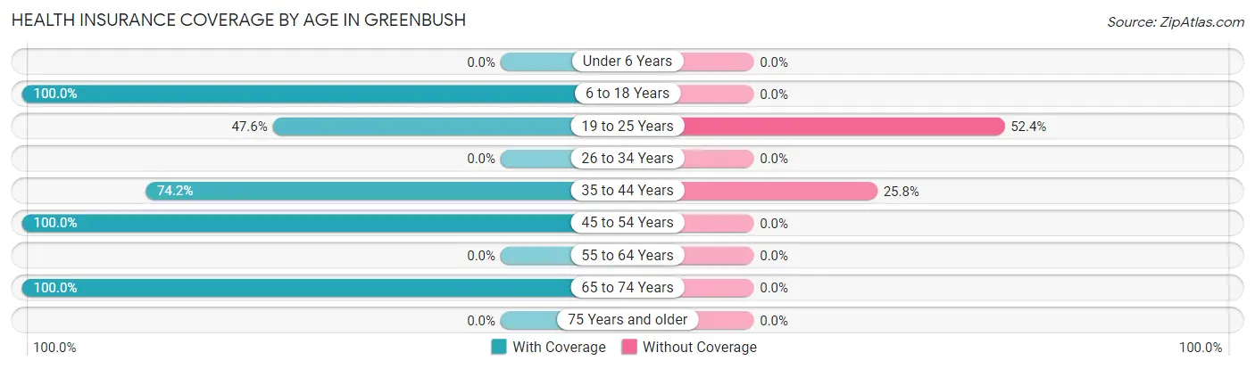 Health Insurance Coverage by Age in Greenbush