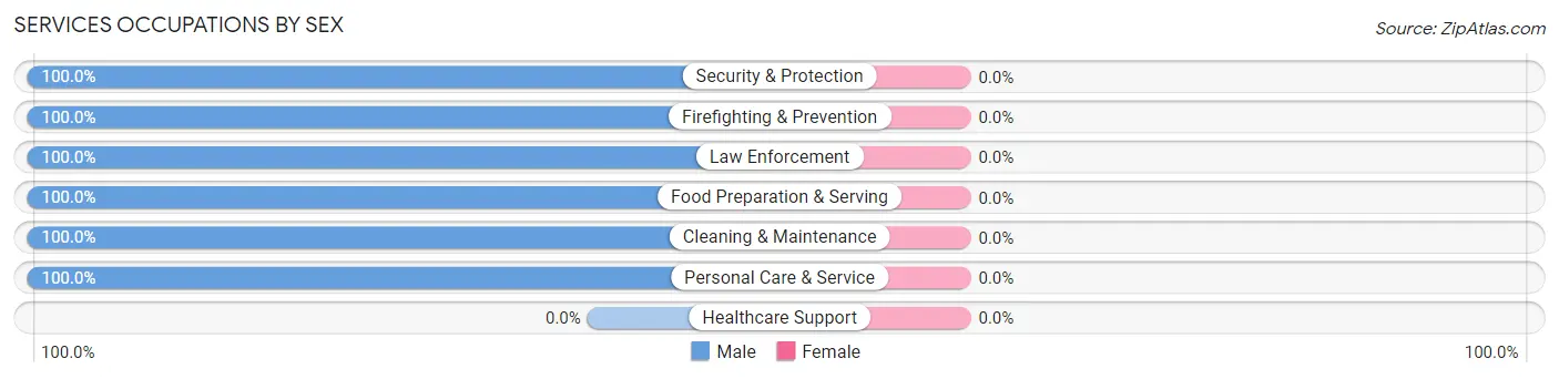 Services Occupations by Sex in Hampden Sydney