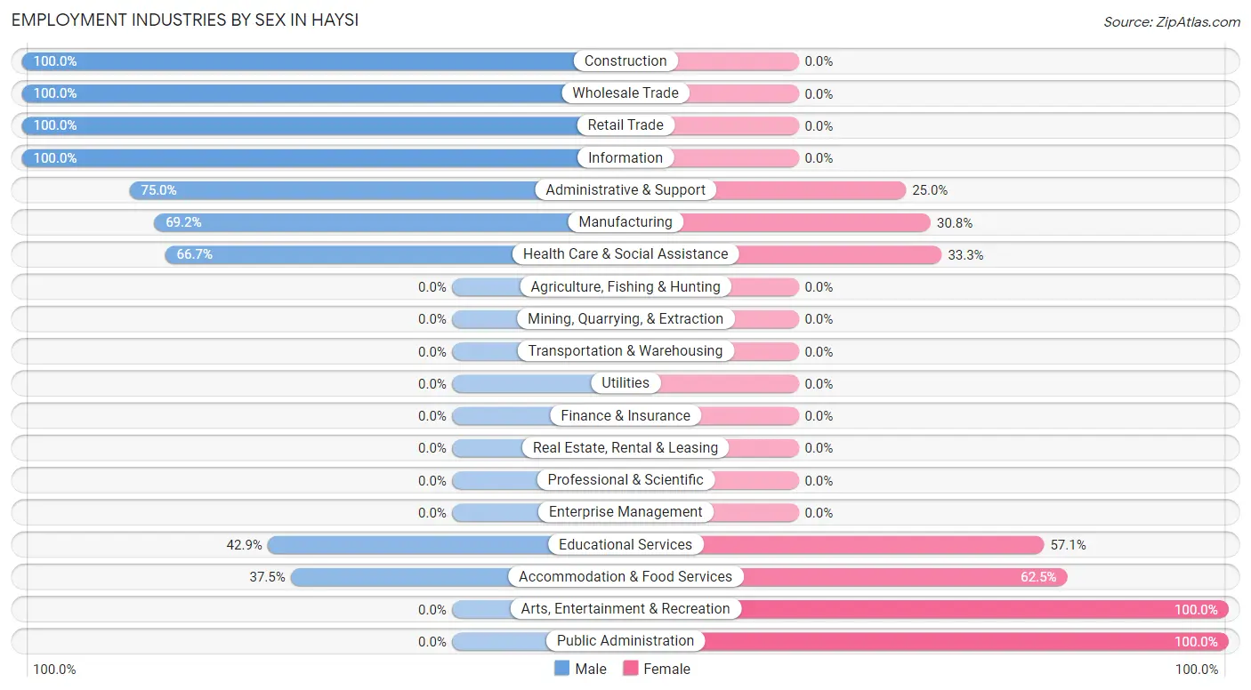 Employment Industries by Sex in Haysi