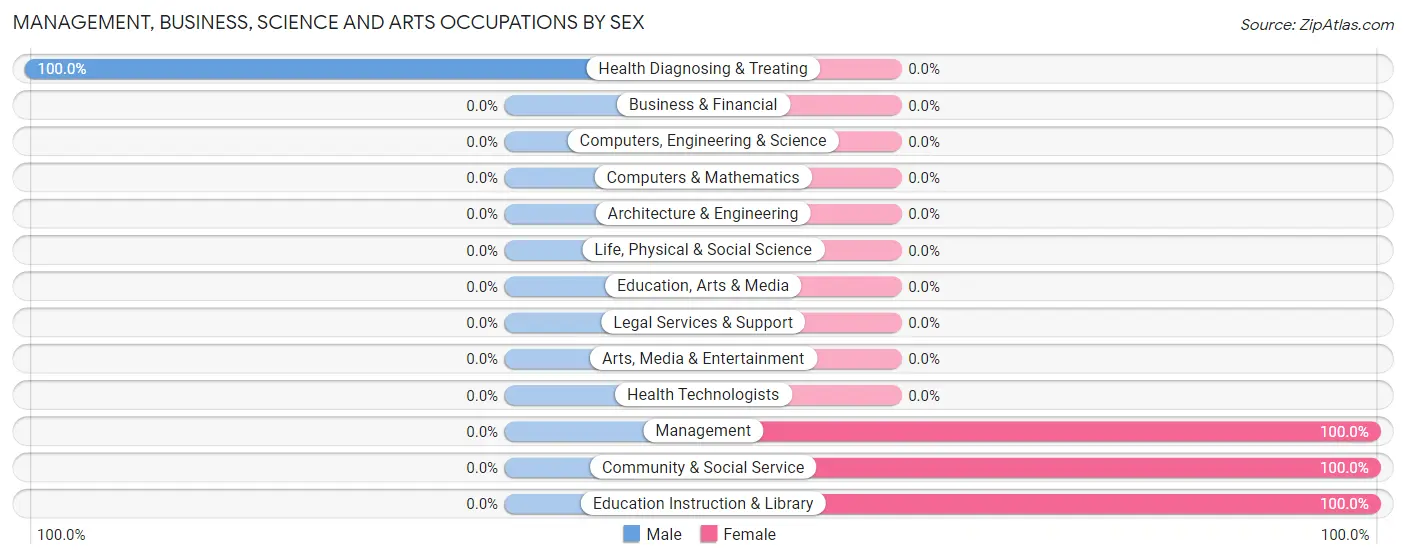 Management, Business, Science and Arts Occupations by Sex in Hiltons