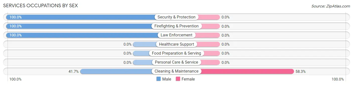 Services Occupations by Sex in Honaker