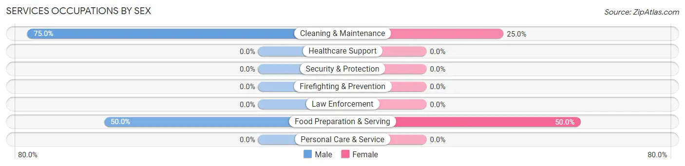 Services Occupations by Sex in Irvington